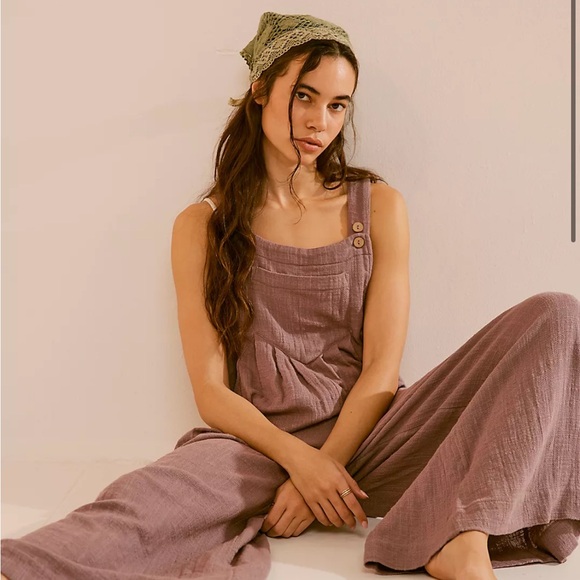 Free People Sun Drenched Overalls Small - Picture 5 of 6